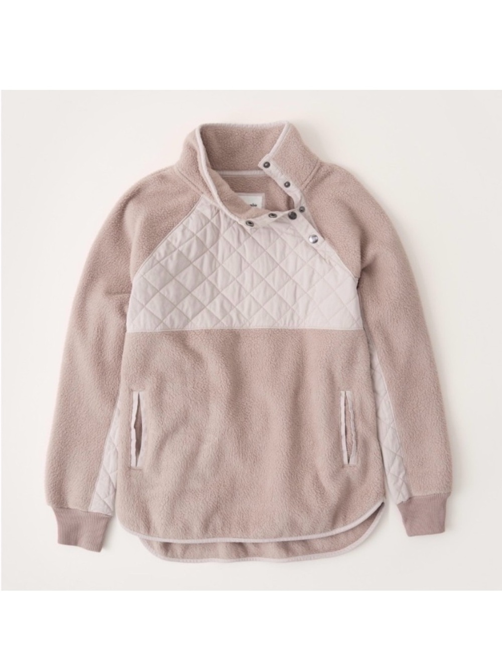 Abercrombie & Fitch Asymmetrical Snap-Up Fleece Pullover